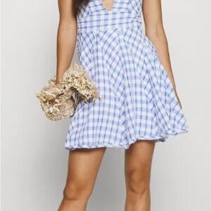 Free People Blue Gingham Dress